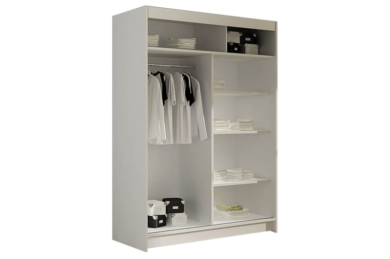 Miami Garderobe 120x58x200 cm - Beige / Grå - Oppbevaring - Klesoppbevaring - Garderober & garderobesystem