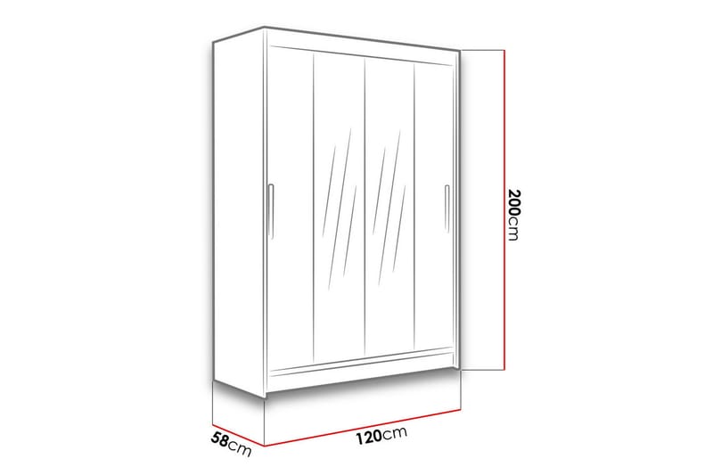 Miami Garderobe 120x58x200 cm - Beige / Grå - Oppbevaring - Klesoppbevaring - Garderober & garderobesystem