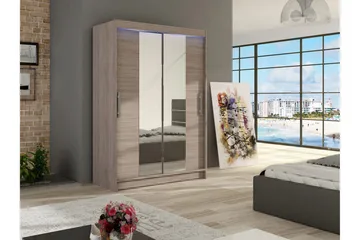 Miami Garderobe 120x58x200 cm - Beige / Grå - Oppbevaring - Klesoppbevaring - Garderober & garderobesystem