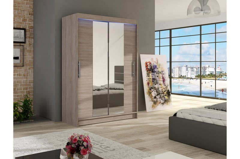 Miami Garderobe 120x58x200 cm - Beige / Grå - Oppbevaring - Klesoppbevaring - Garderober & garderobesystem