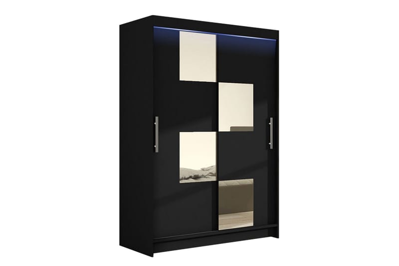 Miami Garderobe 120x58x200 cm, Beige / Svart / Hvit