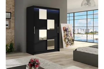Miami Garderobe 120x58x200 cm - Beige / Svart / Hvit - Oppbevaring - Klesoppbevaring - Garderober & garderobesystem