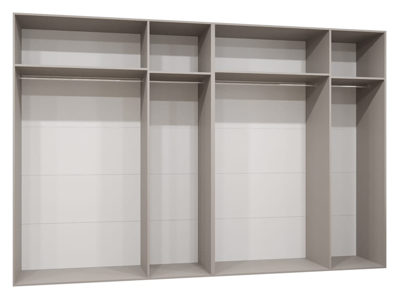 Milias Garderobeskap med speil 300x202 cm - hvit / svart - Oppbevaring - Klesoppbevaring - Garderober & garderobesystem