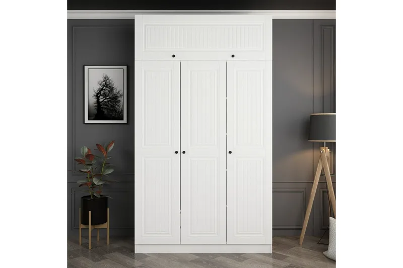 Minar Garderobe 135 cm, Hvit