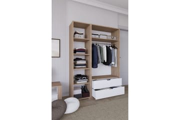 Nordhs Garderobesskåp 130x183 cm - Valnøtt - Oppbevaring - Klesoppbevaring - Garderober & garderobesystem - Garderobeskap & klesskap