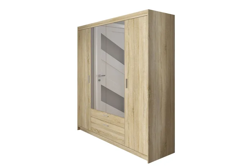 Norrbyn Garderobe med Speil 53x190x176,3 cm, Sonomaeik
