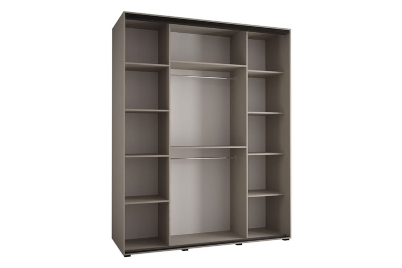 Norrebon Garderobe med Speil 200x235 cm - Beige - Oppbevaring - Klesoppbevaring - Garderober & garderobesystem