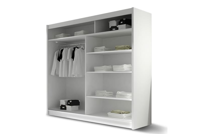 Prag Garderobe 180x57x215 cm - Beige|Hvit - Oppbevaring - Klesoppbevaring - Garderober & garderobesystem
