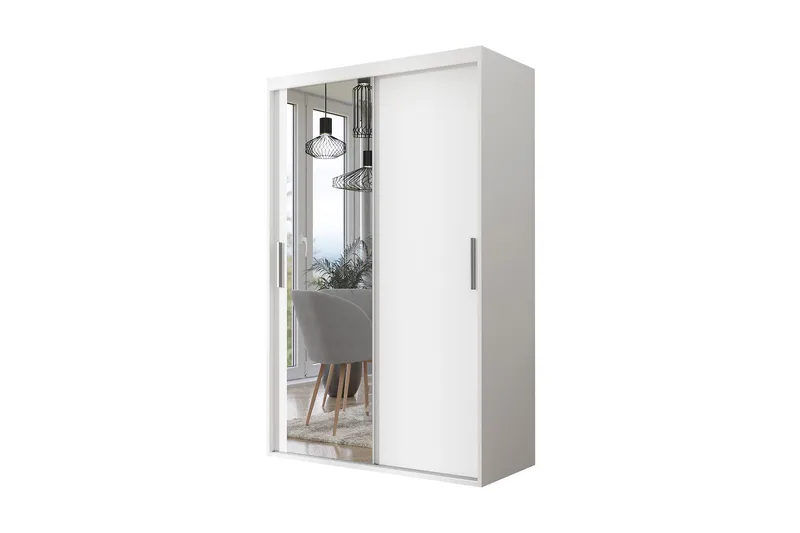 Rejasia Garderobe med Speil 120 cm, Hvit