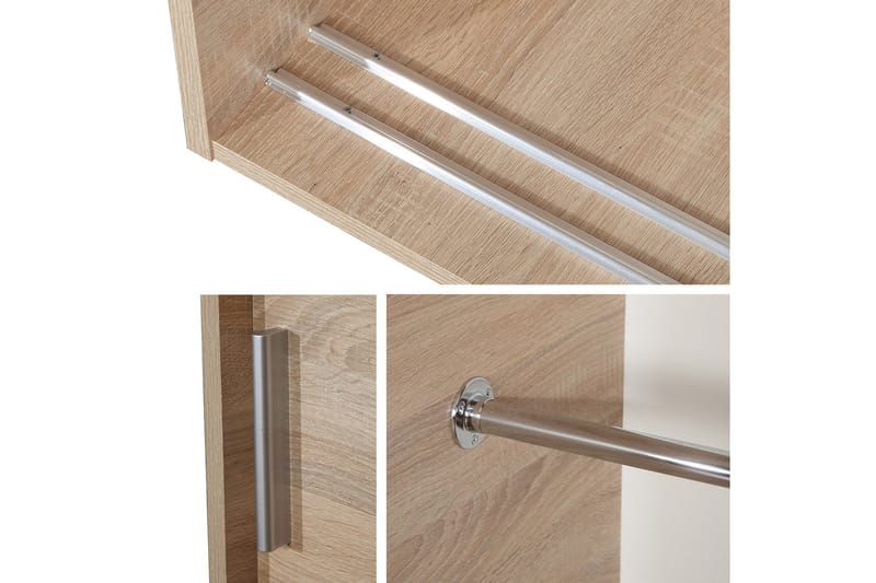 Rejasia Garderobe med Speil 120 cm - Hvit - Oppbevaring - Klesoppbevaring - Garderober & garderobesystem