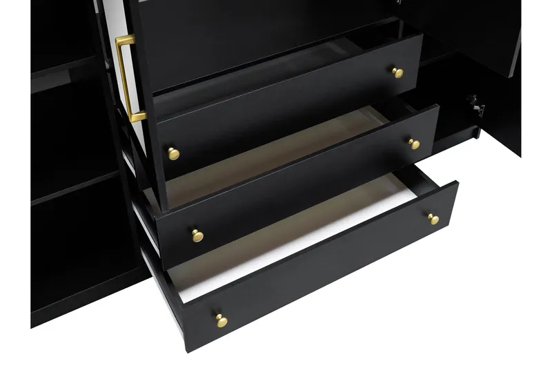 Retro Garderobe M. Speil 196x200 cm - Oppbevaring - Klesoppbevaring - Garderober & garderobesystem