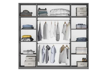 Rhodes Garderobe 225x65x244 cm - Oppbevaring - Klesoppbevaring - Garderober & garderobesystem
