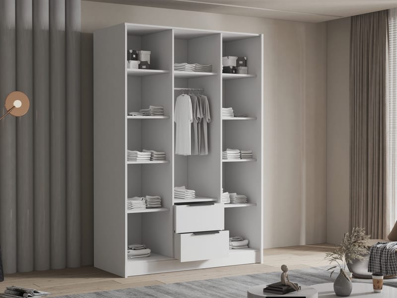 Varros Garderobeskapeskap med speil 150x216 cm - Svart - Oppbevaring - Klesoppbevaring - Garderober & garderobesystem