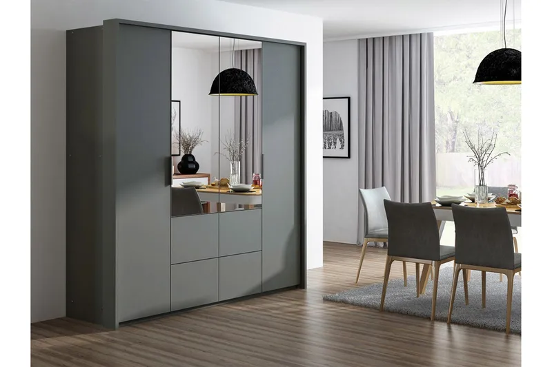 Wedena Garderobeskap 208 cm - Grå - Oppbevaring - Klesoppbevaring - Garderober & garderobesystem