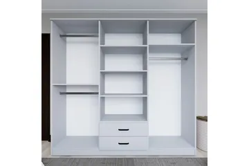 Yaman Garderobe 180x190 cm - Matt hvit - Oppbevaring - Klesoppbevaring - Garderober & garderobesystem