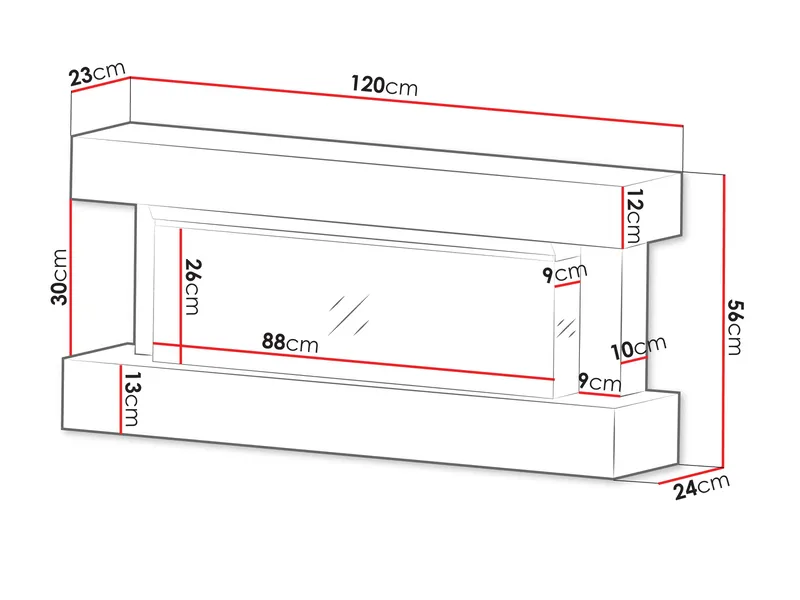 Erylin Elektrisk Peis 120 cm - Innredning - Peis - Peis uten pipe - El-peiser