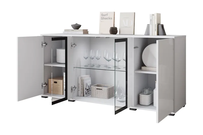 Gammel Skjenk 150x40 cm - Hvit - Oppbevaring - Oppbevaringsmøbler - Sideboard & skjenker