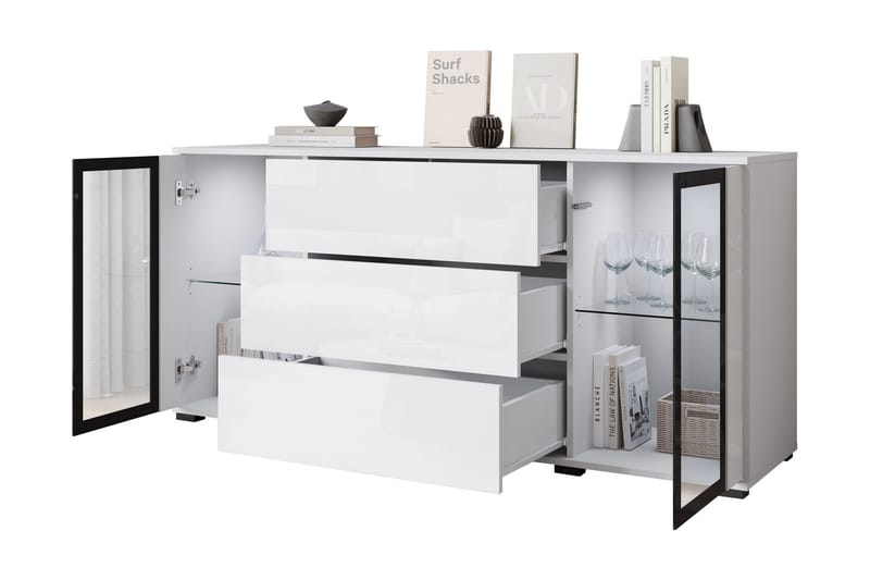 Gammel Skjenk 150x40 cm - Hvit - Oppbevaring - Oppbevaringsmøbler - Sideboard & skjenker