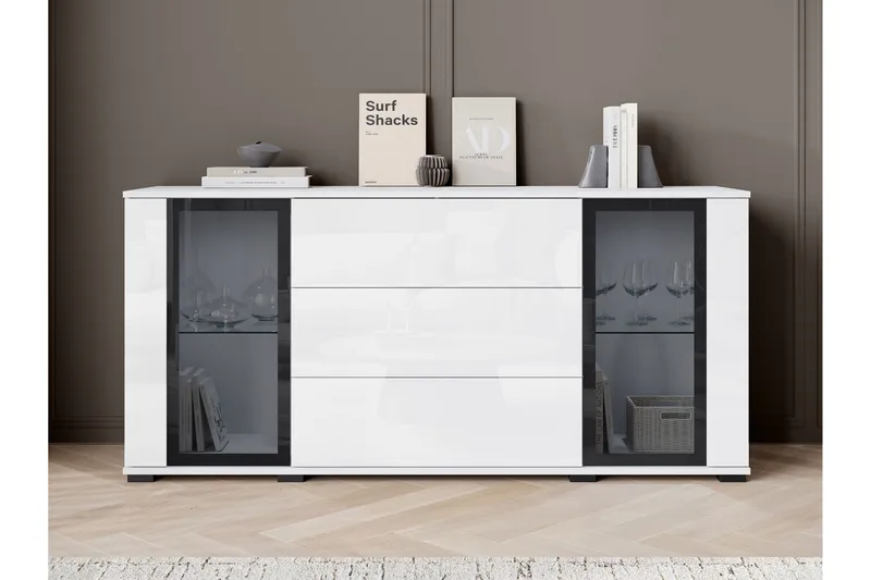 Gammel Skjenk 150x40 cm, Hvit