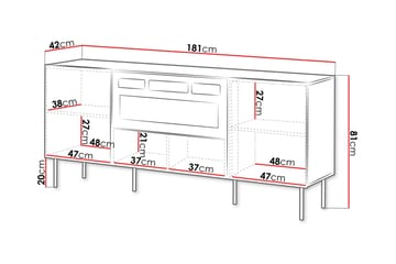 Hammarstrand Kommode 181 cm - Valnøtt - Innredning - Peis - Peis uten pipe - El-peiser