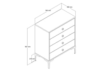 Ameias Kommode 76x90,7 cm Brun/Svart - Hanah Home - Oppbevaring - Oppbevaringsmøbler - Kommode - Entrekommode