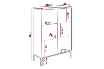 Amelus Kommode 100 cm - Brun - Oppbevaring - Oppbevaringsmøbler - Kommode - Entrekommode