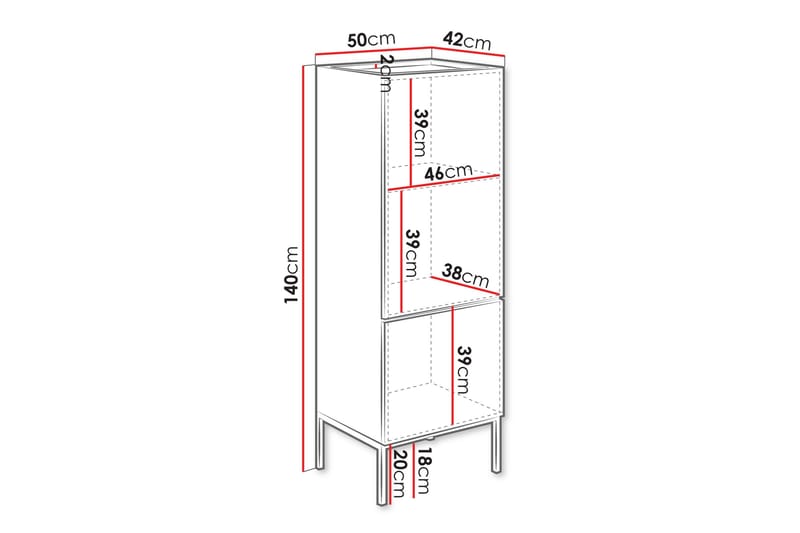 Amelus Kommode 50 cm - Brun - Oppbevaring - Oppbevaringsmøbler - Kommode - Entrekommode