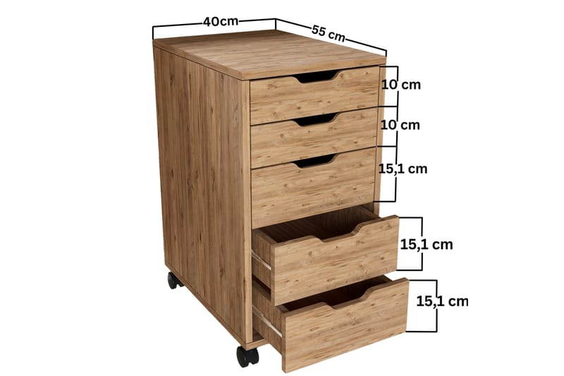 Atlas Kommode 40 cm - Brun - Oppbevaring - Oppbevaringsmøbler - Kommode - Skuffeseksjon