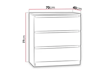 Basildon Kommode 70x40x77 cm - Hvit - Oppbevaring - Oppbevaringsmøbler - Kommode - Entrekommode