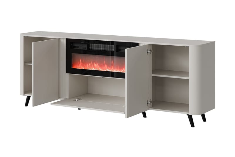Clement Kommode 200 cm - Svart - Innredning - Peis - Peis uten pipe - El-peiser