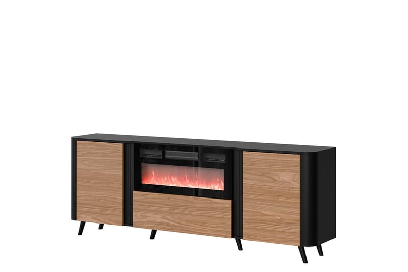Clement Kommode 200 cm, Svart/Brun