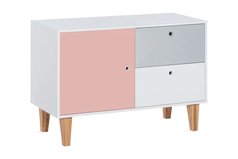 Concept Kommode Hvit / Grå / Rosa, VOX