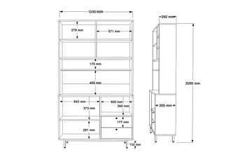 Donae Kommode 120 cm - Eik/Hvit - Oppbevaring - Oppbevaringsmøbler - Kommode