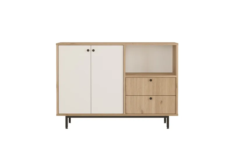 Donae Kommode 120 cm, Eik/Hvit