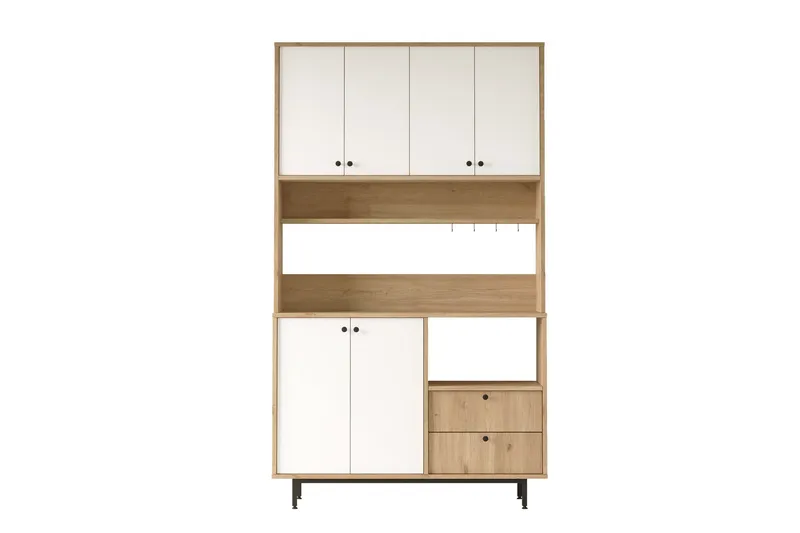 Donae Kommode 120 cm, Eik/Hvit