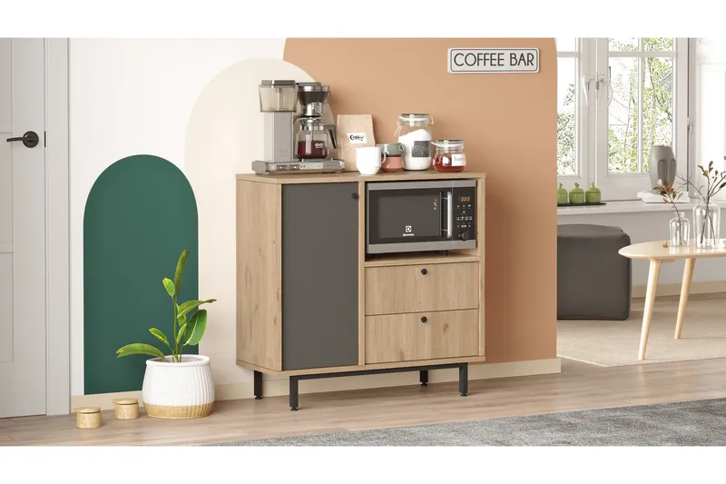 Donae Kommode 88 cm - Eik/Antrasitt - Oppbevaring - Skap - Oppbevaringsskap