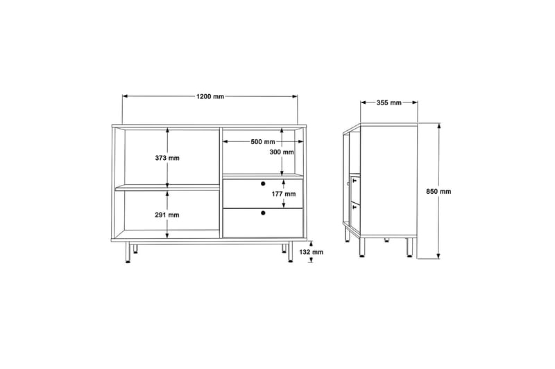Donae Kommode 88 cm - Hvit - Oppbevaring - Oppbevaringsmøbler - Kommode - Entrekommode