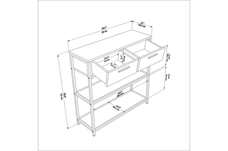 Fynlor Kommode 90 cm - Eik - Oppbevaring - Oppbevaringsmøbler - Kommode - Entrekommode