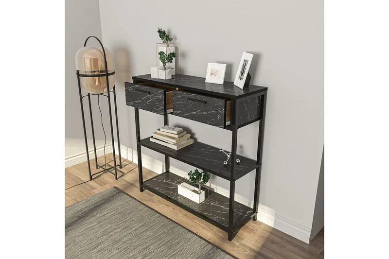 Fynlor Kommode 90 cm - Sort/Hvit - Oppbevaring - Oppbevaringsmøbler - Kommode - Entrekommode