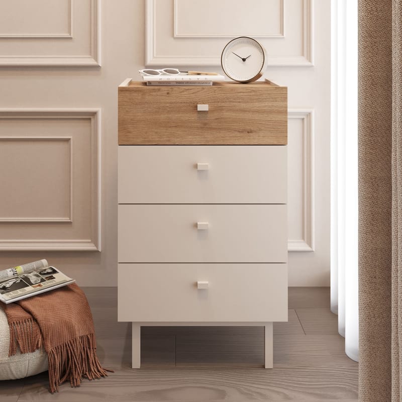 Kommode Hanah Home Luke (47,9 x 80,1 x 36,8 cm) Sand eik - Sand og eik - Oppbevaring - Oppbevaringsmøbler - Kommode