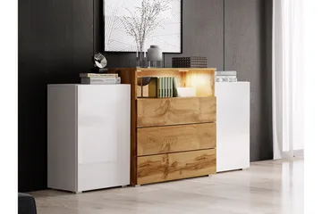 Kommode 150 cm - Hvit/Natur - Oppbevaring - Oppbevaringsmøbler - Kommode