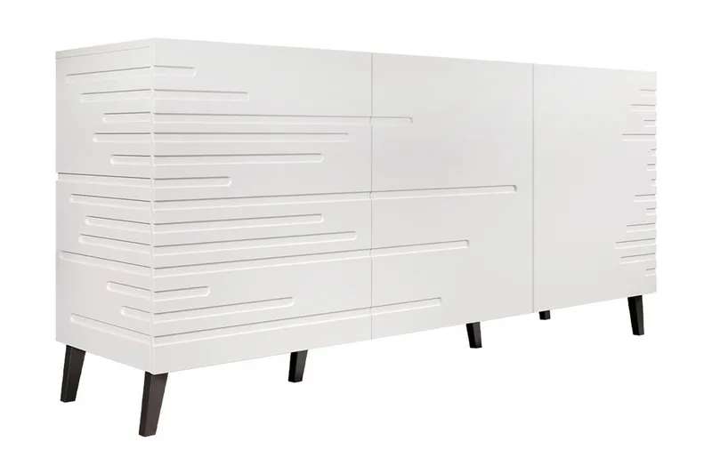 Kommode 155 cm, Hvit/Svart