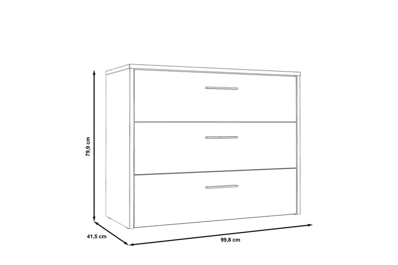 Scrafton Kommode 100 cm - Grå/Brun - Oppbevaring - Oppbevaringsmøbler - Kommode - Entrekommode