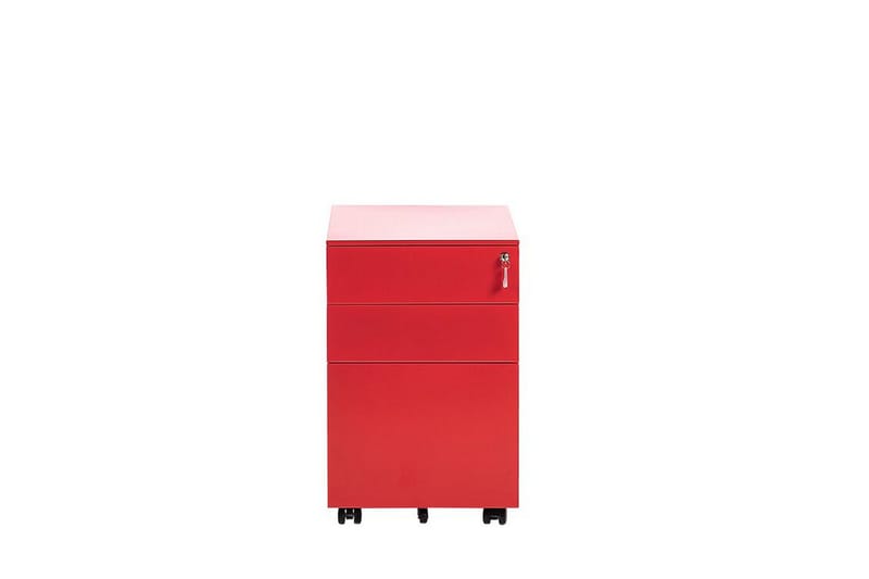 Garum Kontorskap 39x52 cm - Metall/Rød - Oppbevaring - Oppbevaringsmøbler - Kommode - Skuffeseksjon