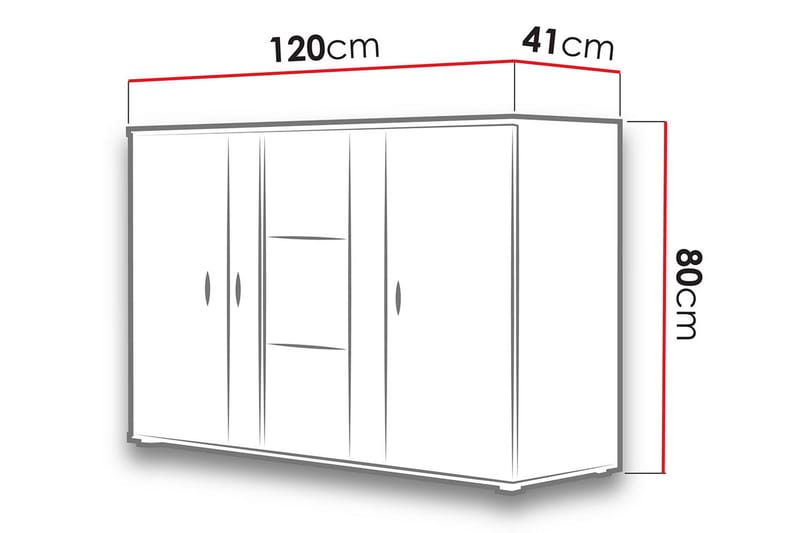 Soho Kommode 41x120 cm - Eik/Svart - Oppbevaring - Oppbevaringsmøbler - Kommode