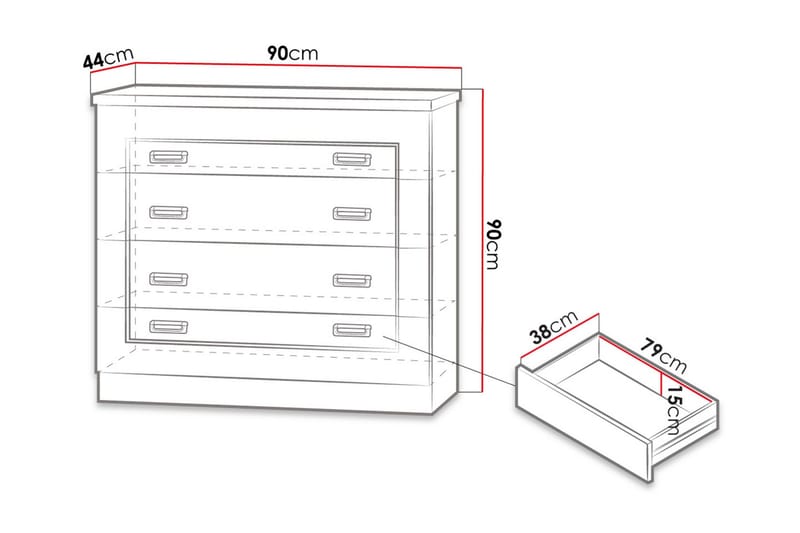 Tadeusz kommode 90x44x90 cm - Oppbevaring - Oppbevaringsmøbler - Kommode - Entrekommode