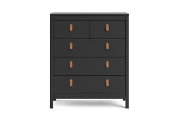 Vallvidera Kommode 5 Skuffer 38x82 cm - Svart/Natur - Oppbevaring - Oppbevaringsmøbler - Kommode