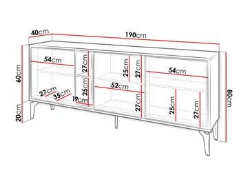 Lorvenn Skjenk 190x40 cm - Brun/Svart - Oppbevaring - Oppbevaringsmøbler - Sideboard & skjenker