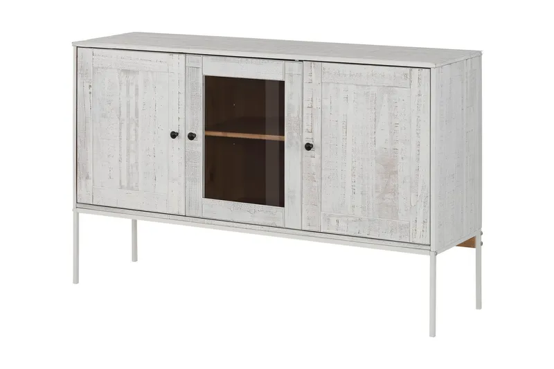 Munira Skjenk 130 cm, Beige/Hvit