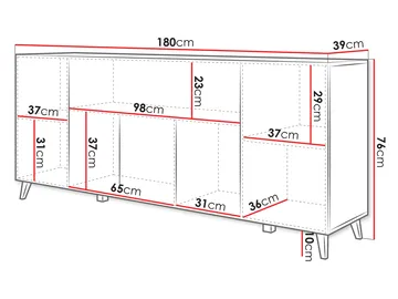 skap Kommode PHUKET 180 grå, brun - Oppbevaring - Oppbevaringsmøbler - Sideboard & skjenker